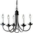 ZZCHML P4008-31 Five Light Chandeliers, 21-Inch Diameter x 16-Inch Height, Black Sale