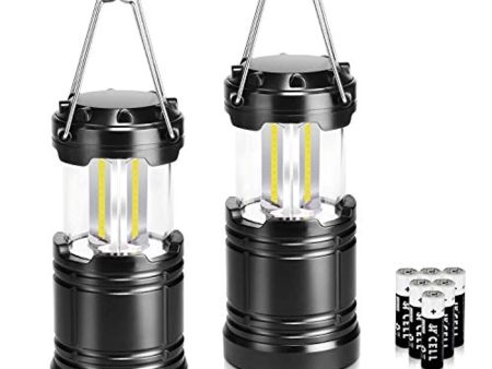 LETMY 2 Pack Camping Lantern with 6 AA Batteries - Magnetic Base - Collapsible, Waterproof New COB LED Lantern - Best Taclight Lantern for Gift, Camping, Hiking, Emergency, Hurricane, Power Outage Online now