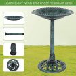 VINGLI Wild Bird Bath Green Patina Weather Resistant Resin Pedestal Birdbaths Antique Sculpture Finish Garden Decor for Outdoor Lightweight Courtyard 28 Inch Online Hot Sale