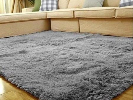 ACTCUT Super Soft Indoor Modern Shag Area Silky Smooth Fur Rugs Fluffy Rugs Anti-Skid Shaggy Area Rug Dining Room Home Bedroom Carpet Floor Mat 4- Feet by 5- Feet (Grey) Online now