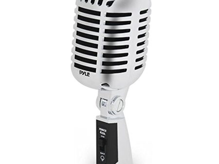 Pyle Classic Retro Dynamic Vocal Microphone - Old Vintage Style Unidirectional Cardioid Mic with XLR Cable - Universal Stand Compatible - Live Performance In Studio Recording on Sale