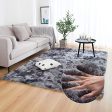 Wondo Tie Dyed Gradient Color Plush Super Soft Carpet Anti Slip Floor Table Mats Fluffy Area Rug Living Room Bedroom Home Decor,40x60cm,United States,F Dark Grey Sale