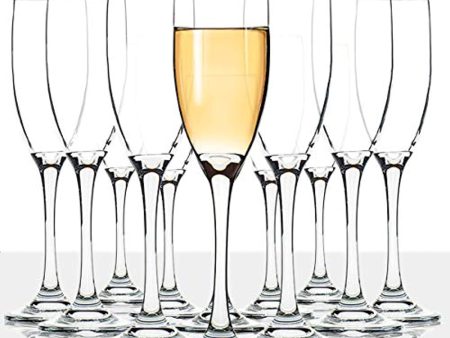 UMI UMIZILI Premium Classic Stemmed Champagne Flutes Glasses, Set of 12, (6 Oz, Crystal Clear) Online