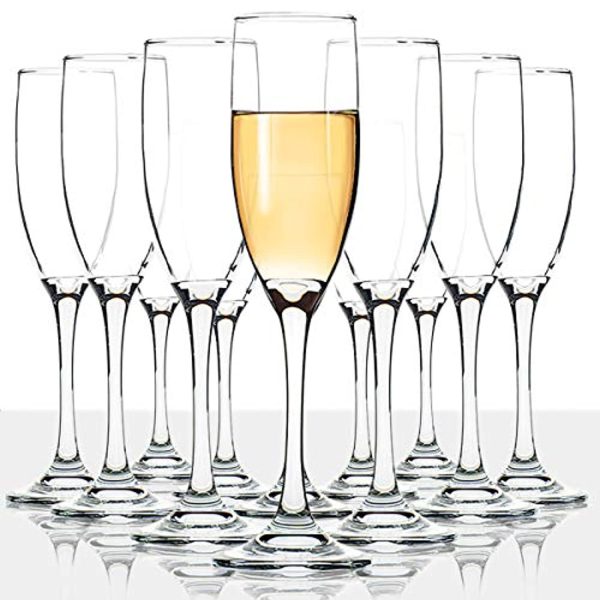 UMI UMIZILI Premium Classic Stemmed Champagne Flutes Glasses, Set of 12, (6 Oz, Crystal Clear) Online