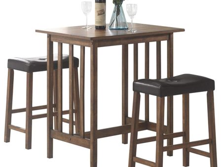 Svitlife Mid Century Design 3-piece Counter Height Pub Set Pub Set Height Bar Counter Piece Table Natural Dining Zew Handcrafted Stools Online Sale