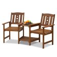 WestinTrends  FG17488 Tioman Outdoor Hardwood Patio Furniture Jack and Jill Chair Set in Teak Oil, Natural on Sale