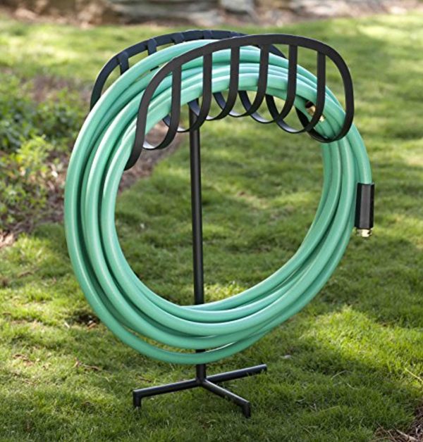 Uuuda  647 Manger Style Metal Garden Hose Stand, Holds 125-Feet of 5 8-Inch Hose - Black Sale