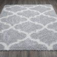 Ottomanson Flokati Trellis Design Shag Runner Rug, 2  x 5 , Dark Gray Supply