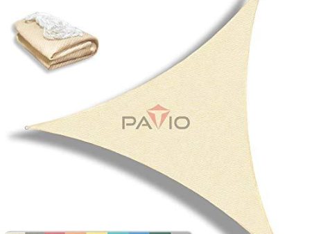 Patio Paradise 20  x 20  x 20  Beige Sun Shade Sail Triangle Canopy, 180 GSM Permeable Canopy Pergolas Top Cover, Permeable UV Block Fabric Durable Outdoor, Customized Available Sale