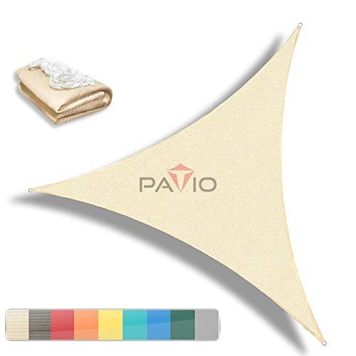 Patio Paradise 20  x 20  x 20  Beige Sun Shade Sail Triangle Canopy, 180 GSM Permeable Canopy Pergolas Top Cover, Permeable UV Block Fabric Durable Outdoor, Customized Available Sale