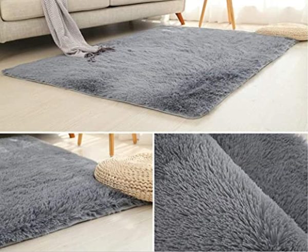 Wondo Fluffy Ultra Soft Shaggy Area Rugs for Kids Baby Children Fluffy Carpet for Kids Room Bedside Nursery Rug (2  x 3 , Grey) For Discount