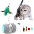 Ceenda Robotic Interactive Cat Toy, Attached with Feathers, Automatic Irregular Moving LED Light Ball Toys for Kitten Cats, All Floors Carpet Available, Large Capacity Battery, Upgraded USB Charging Online