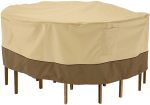 Venrey Veranda Water-Resistant 70 Inch Round Patio Table & Chair Set Cover Supply