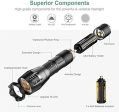 LETMY LED Tactical Flashlight 2 Pack, Ultra Bright Military Grade XML T6 High Lumens Flashlights, Portable Handheld Flash Lights with 5 Modes, Zoomable, Waterproof for Camping Outdoor Emergency Hot on Sale