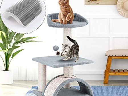 ScratchMe Cat Tree, Multi-Level Cat Tower House Condo with Scratching Posts & Hammock for Medium & Small Cats For Cheap