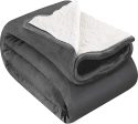 Utopia Bedding Sherpa Flannel Fleece Reversible Bed Blanket Extra Soft Brushed Microfiber (Queen, Navy) Supply