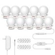 LOHAS LED Hollywood Style Vanity Mirror Light Kit with 10 Light Bulbs, 12V Makeup Mirror Lights, Cool White 6000k Smart Stepless Adjusted Dimming Lighting for Vanity Table Set, Bathroom, Dressing Room Fashion