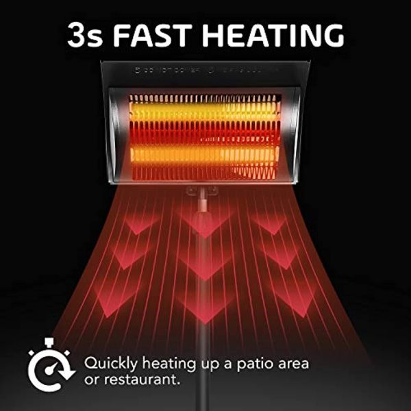 TRUSTECH Standing Heater Patio Outdoor Balcony, Courtyard with Overheat Protection, 750W 1500W, Large Sale