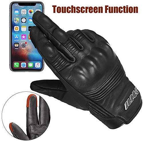 ILM Goatskin Leather Motorcycle Motorbike Powersports Racing Gloves Touchscreen For Men and Women Black (XXL, Black Perforated) on Sale