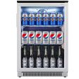 Weili Beverage Refrigerator and Cooler, 20 Inches Wide Beer Soda Fridge with Stainless Steel & Glass Door for Home Office Bar, Auto Defrost, Built-in Freestanding Supply