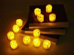 WAYNEWON LED Flameless Votive Candles, Realistic Look of Melted Wax, Warm Amber Flickering Light - Battery Operated Candles for Wedding, Valentine s Day, Christmas, Halloween Decorations (12-Pack) Discount