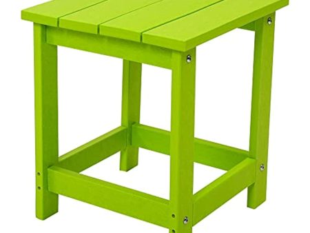 WestinTrends  Adirondack Square Outdoor Side Table, Poly Lumber End Tables for Patio, Backyard,Pool, Indoor Outdoor, Easy Maintenance & Weather Resistant (Lemon Green) Supply