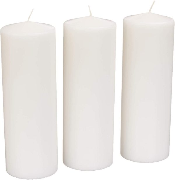 WAYNEWON4-Pack Unscented Pillar Candles - 68 Hour Burn Time - 2.8 x 6-Inches, White Sale