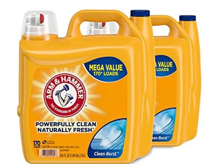 Arm & Hammer (ARHO9) Arm & Hammer Liquid Laundry Detergent, Clean Burst, 340 Loads, 510 Fl Oz Supply