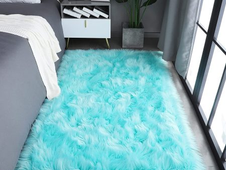 Beglad Soft Faux Fur Sheepskin Area Rug Fluffy Kids Room Carpets Indoor Modern Silky Plush Rugs for Living Room Bedroom Decor Rug Rectangle, 3 x 5 Feet, Black Sale