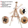 T-SIGN Portable Painting Easel Stand, Wood Art Floor Tripod Beech Easel, Foldable Design, Adjustable Height 36.5 to 75.5 Inches, Adjustable Large Tray for Painting, Sketching, Display Online