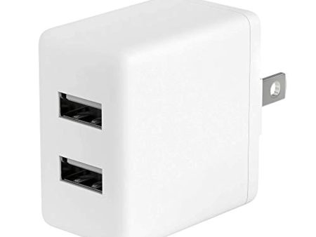 Acharger USB Wall Charger 12W 2.4A by TalkWorks - Dual Port Universal Cell Phone Charger Adapter For Apple iPhone, iPad, Nintendo Switch, Android for Samsung Galaxy, Bluetooth Speaker, Tablet - White Online Sale