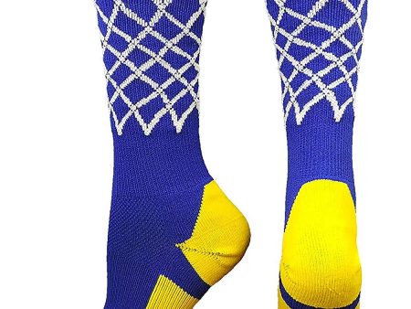 MadSportsStuff Elite Basketball Socks with Net Crew Length - Made in The USA For Sale