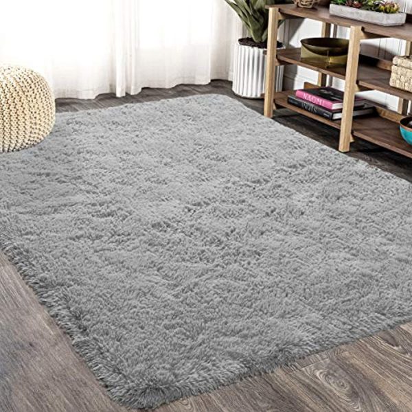 Wondo Fluffy Ultra Soft Shaggy Area Rugs for Kids Baby Children Fluffy Carpet for Kids Room Bedside Nursery Rug (2  x 3 , Grey) For Discount