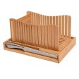 WORTHYEAH Bamboo Bread Slicer with Knife, Fold-able Wooden Bread Slicer with 3 Slicer Sizes, Adjustable Bread Slicing Guide for Homemade Bread, Cakes, Bagels Online