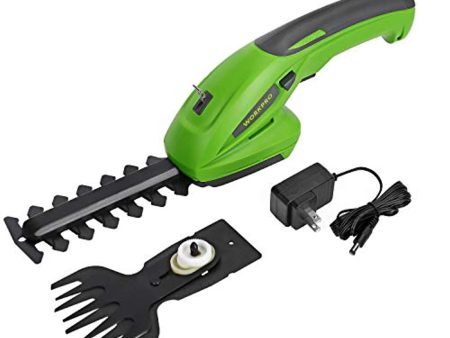 WORKPRO 7.2V 2-in-1 Cordless Grass Shear + Shrubbery Trimmer - Handheld Hedge Trimmer, Rechargeable Lithium-Ion Battery and Charger Included For Cheap