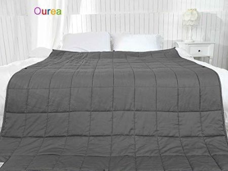 Ourea 10 lbs Weighted Blankets | 48” × 78” | Dark Grey | Various Sizes for Children and Adults Online now