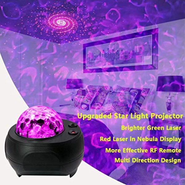 Vinkki Star Night Light Projector,  Nebula Galaxy Projector LED Star Light Ocean Wave Projector with Bluetooth Speaker for Baby Kids Bedroom Party Home Holidays Night Light Ambiance Sale