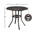 VINGLI Patio Table Patio Dining Table with Umbrella Hole,Cast Aluminum Side Table Backyard Bistro Table Outdoor Furniture Garden Table (L32 x W32 x H29 Inch) Online