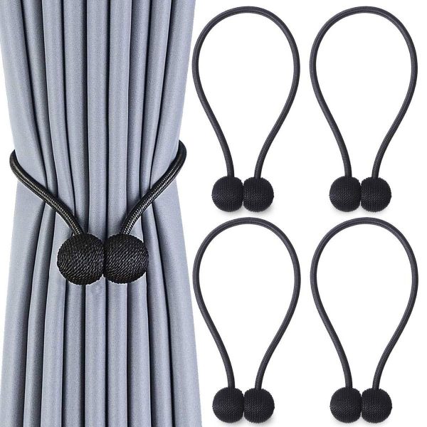 NZQXJXZ Curtain Tiebacks Magnetic, Drape Holders Holdbacks Decorative Weave Rope Clips Window Sheer Blackout Panels Home Office, Chocolate (Pack of 6) Hot on Sale