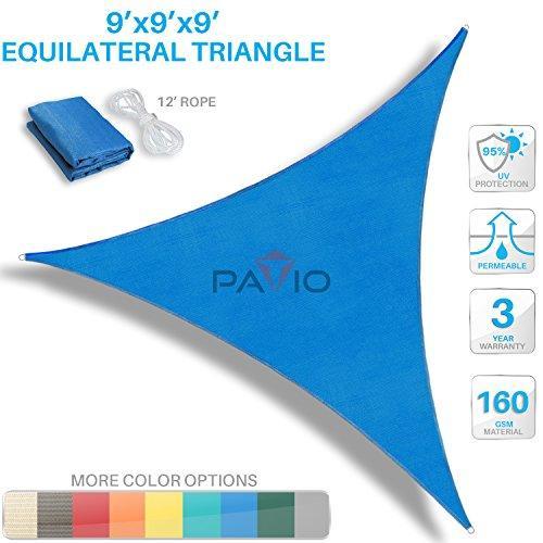 Patio Paradise 20  x 20  x 20  Beige Sun Shade Sail Triangle Canopy, 180 GSM Permeable Canopy Pergolas Top Cover, Permeable UV Block Fabric Durable Outdoor, Customized Available Sale