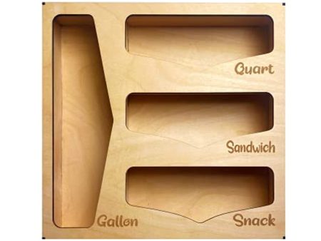 HappiBox Bamboo Sandwich Bag Organizer Box - Premium Wood Drawer Organizer for Food Storage Bags - Compatible with Ziploc, Hefty, Glad - Plastic Baggie Container For Sale