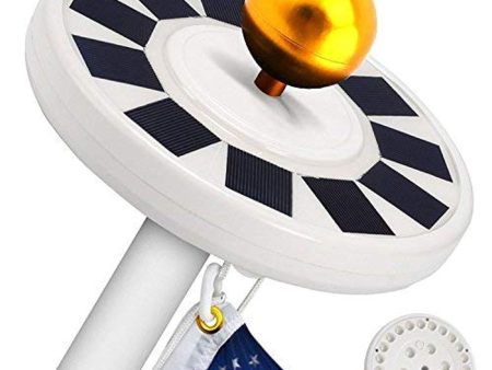 TOTOBAY Solar Power Flag Pole Flagpole Light, Super Bright Weatherproof Downlight for Most 15 to 25 Ft Auto On Off Night Lighting Fashion