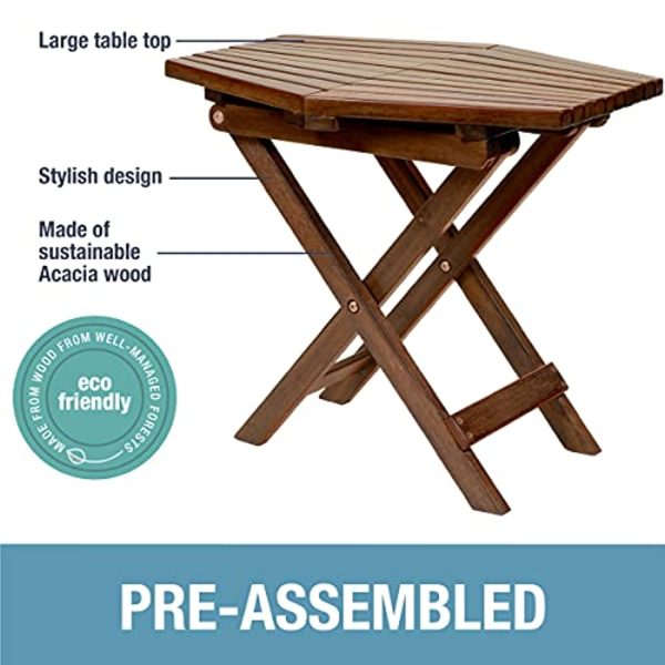 WestinTrends Tamarack Folding Table - Outdoor Patio Furniture Accessory for Home Entertaining in the Patio, Backyard, and Deck Discount