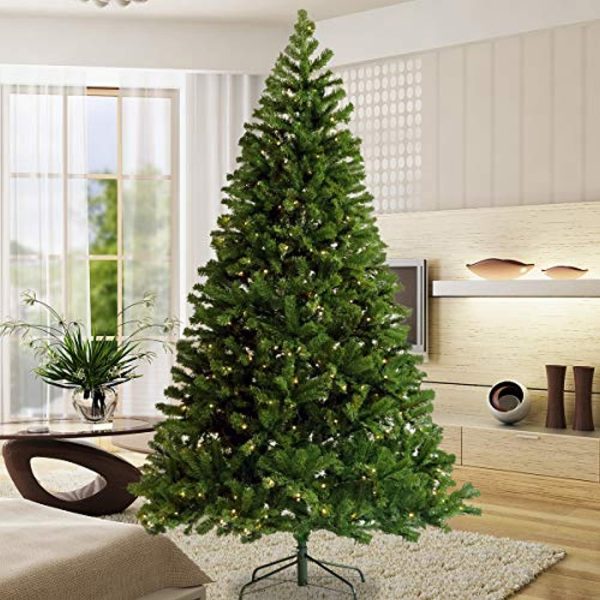 National Tree Company Pre-Lit  Feel Real  Artificial Full Downswept Christmas Tree, Green, Douglas Fir, Dual Color LED Lights, Includes Stand and PowerConnect, 9 feet Fashion