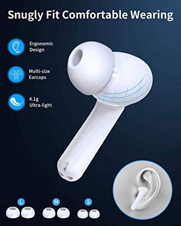 ANDSF Wireless Earbuds,Bluetooth Headphone with CVC8.0 Noise Cancelling Mics, Bluetooth 5.0 Earphones with Immersive Stereo Deep Bass ,40H Playtime , IPX6 Waterproof Earphones Online Hot Sale