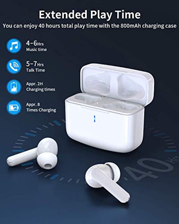 ANDSF Wireless Earbuds,Bluetooth Headphone with CVC8.0 Noise Cancelling Mics, Bluetooth 5.0 Earphones with Immersive Stereo Deep Bass ,40H Playtime , IPX6 Waterproof Earphones Online Hot Sale