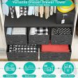 FURNINXS Dresser Bedroom with 5 Drawers Fabric Storage Tower Wide Chest Organizer for Closet, Hallway, Entryway, Nursery with Metal Frame, Wood Top, Easy Pull Handle Bins Online now