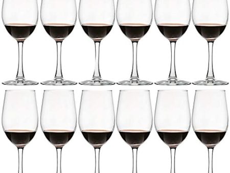 UMI UMIZILI 12 Ounce - Set of 12, Classic Durable Red White Wine Glasses for Party Supply