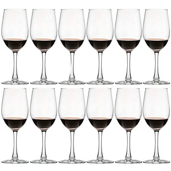 UMI UMIZILI 12 Ounce - Set of 12, Classic Durable Red White Wine Glasses for Party Supply