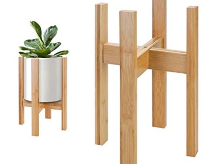 Uneedem Indoor Plant Stand - Adjustable Plant Stands for Indoor Plants, Bamboo Mid Century Modern Plant Holder, Fits Medium & Large Pots Sizes 8 9 10 11 12 inches (Pot Not Included) Supply